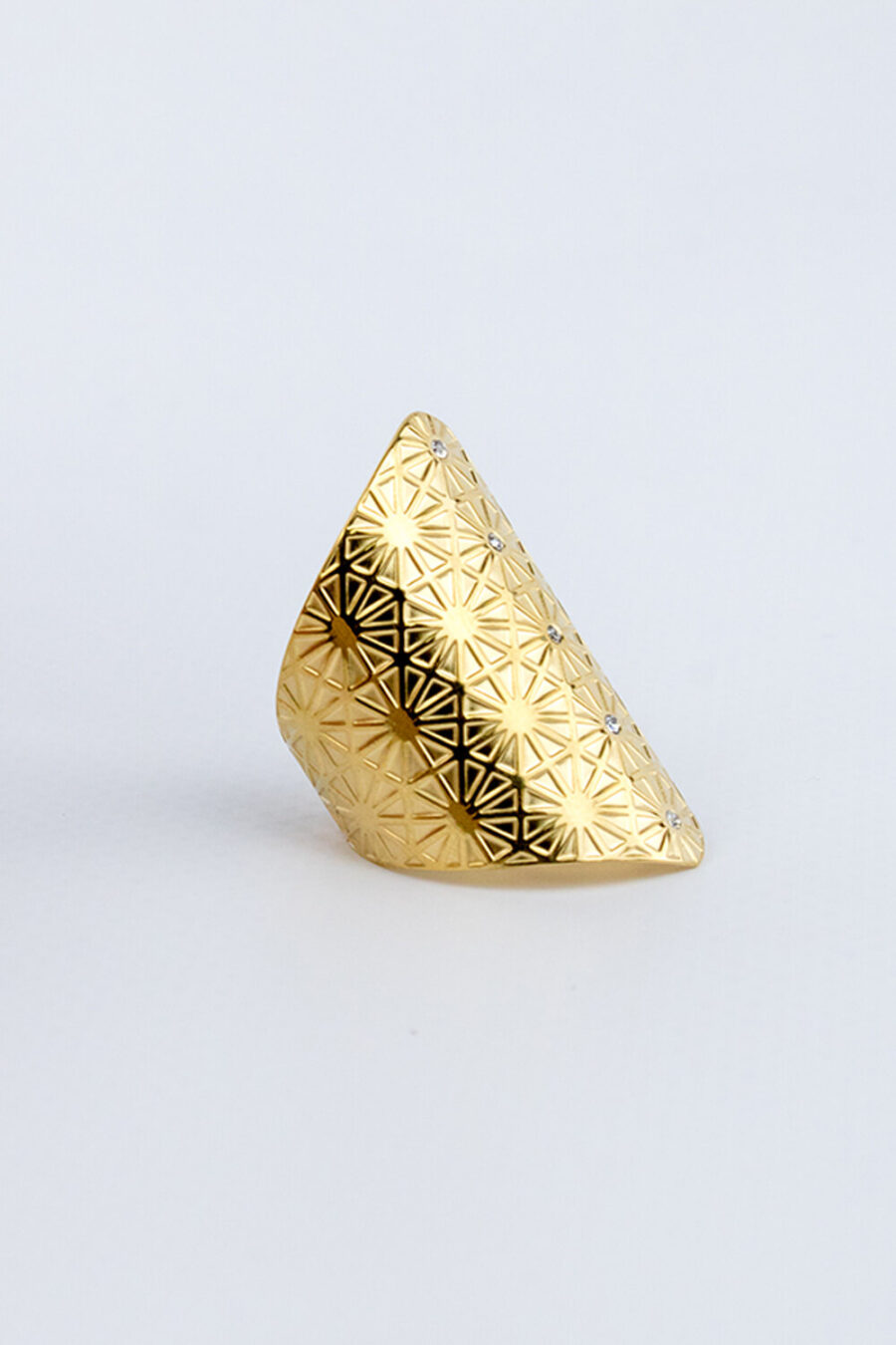 Δαχτυλίδι μεγάλο hexagon χρυσό